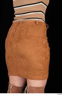 Leticia brown short skirt casual dressed hips thigh 0006.jpg